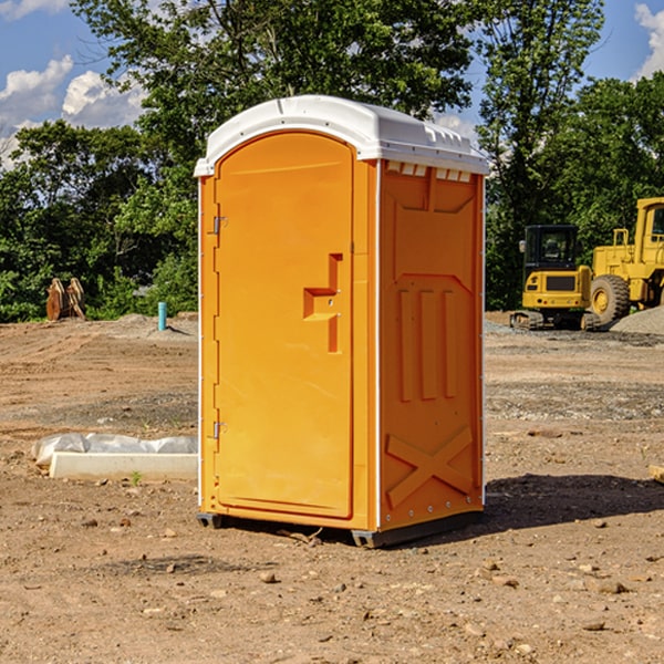 how often are the porta potties cleaned and serviced during a rental period in Elk Horn